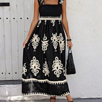 Girls floral long dress beach summer street style dress