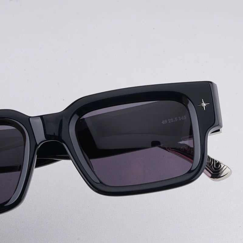 Getaway jet black thick acetatе high‑street shades luxury eyewear