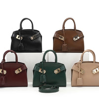 Ari modern classic shell bag – soft structured style double lock charm