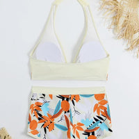 Bikini set short swimsuit women high waist swimwear printed beachwear