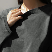 Loose fit round neck crop sweater women Short