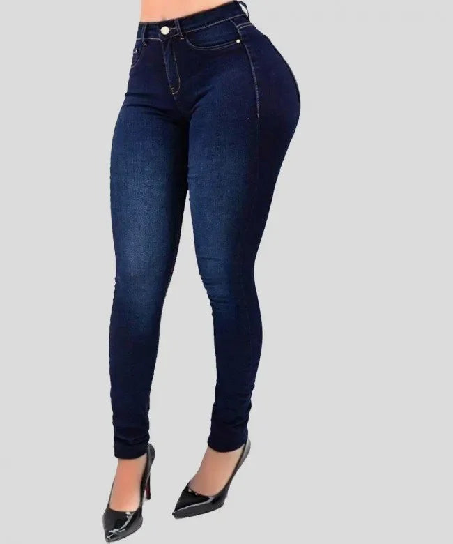 women high waist shaping jeans solid color skinny denim fit street style