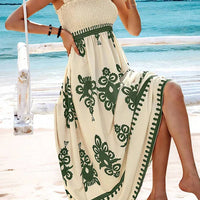 Girls floral long dress beach summer street style dress