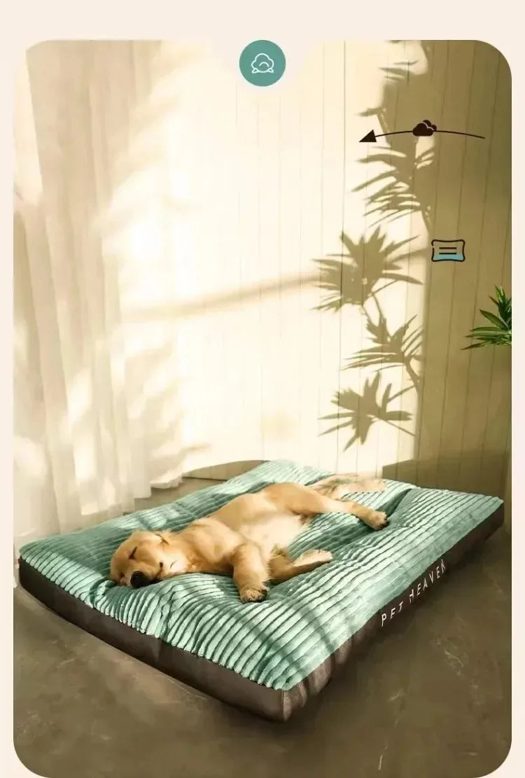 Cord Hundekörbchen XXL 115x80cm Waschbar - Luxus Dog Bed für Große Hunde mit Abnehmbarem Bezug
