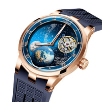 Haofa luxury men watch carrousel sapphire starry dial mechanical wristwatch