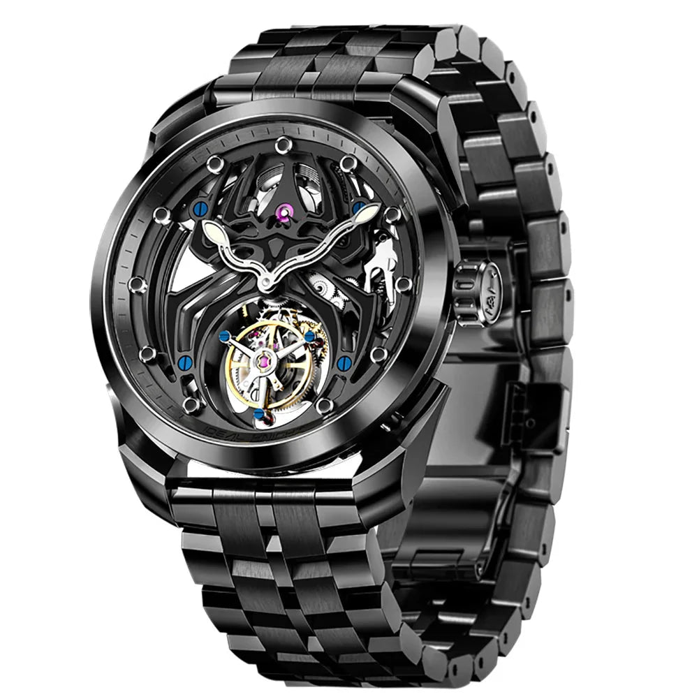 IDEAL KNIGHT automatic tourbillon skeleton flywheel luxury mechanical watch