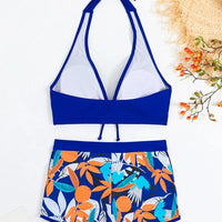 Bikini set short swimsuit women high waist swimwear printed beachwear