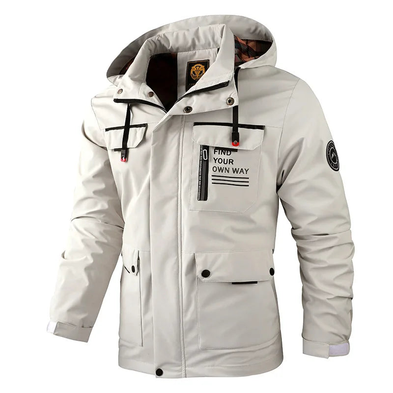 New stylish hooded windbreaker fleece lined jacket