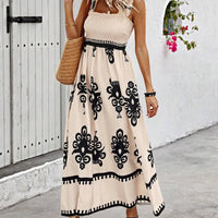 Girls floral long dress beach summer street style dress