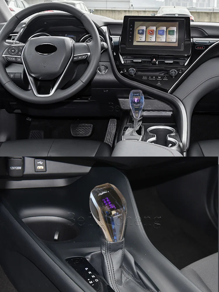 Universal Crystal lighting gear shift knob lever stick handball for cars lover