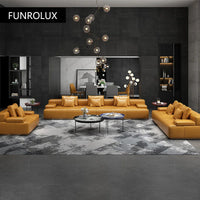 Exklusive Light Luxury Leder Wohnkombination