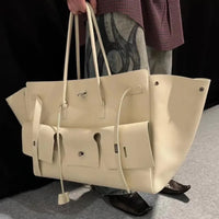Designer cow split leather large capacity shoulder women bag