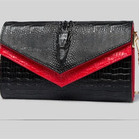 Crocodile pattern leather bag women cowhide shoulder clutch