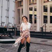 Girls ethnic style bikini beach cover up