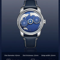 Earth automatic watch unique earth design stainless steel waterproof luminous dial