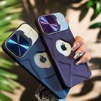 Fashion logo hole magnetic case for iphone lens protection covers