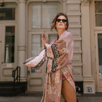 Girls ethnic style bikini beach cover up