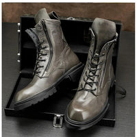 fashion luxury genuine leather designer british style handmade boots