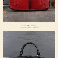 women genuine leather tote bag classic cowhide shoulder handbag with zipper