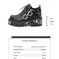 Dark punk style boots leather metal niche street style