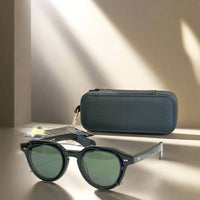 Moscot Baitsim handcrafted acetate clip-ons with iconic oval shape sunglasses