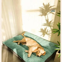 Cord Hundekörbchen XXL 115x80cm Waschbar - Luxus Dog Bed für Große Hunde mit Abnehmbarem Bezug