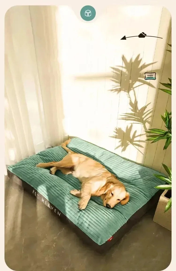 Cord Hundekörbchen XXL 115x80cm Waschbar - Luxus Dog Bed für Große Hunde mit Abnehmbarem Bezug