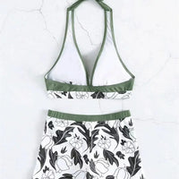 Bikini set short swimsuit women high waist swimwear printed beachwear