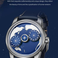 Earth automatic watch unique earth design stainless steel waterproof luminous dial