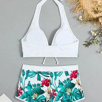 Bikini set short swimsuit women high waist swimwear printed beachwear