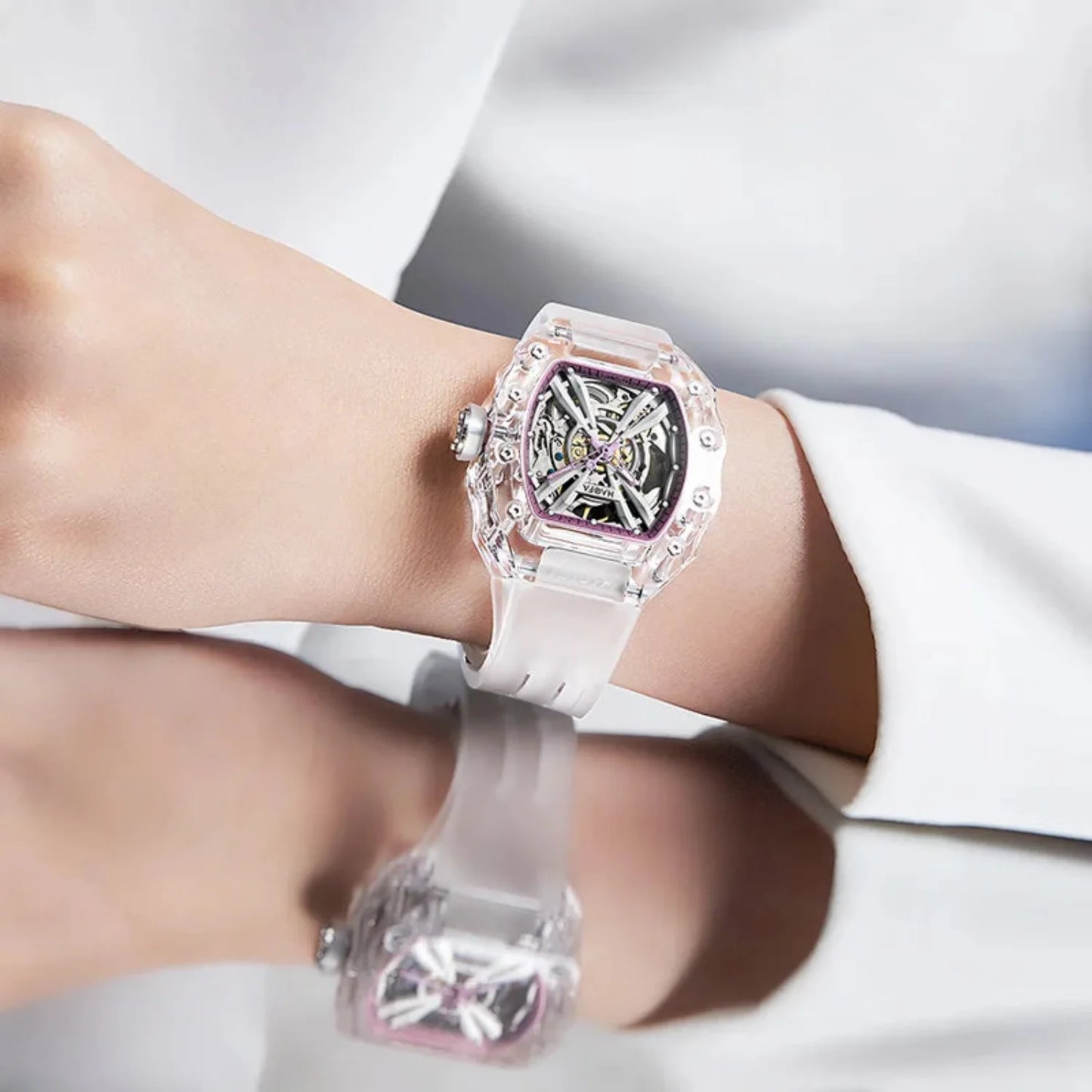 Haofa luminous crystal watch automatic mechanical timepiece