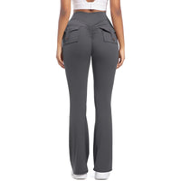 Women Flare pocket leggings high waist Breathable street style