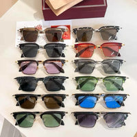 jacques marie mage ALIN vintage half rim sunglasses alloy acetate retro style