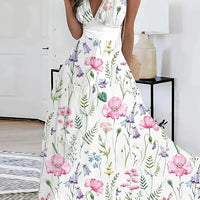 New latest Fashion v neck sleeveless  beach party office holiday dress