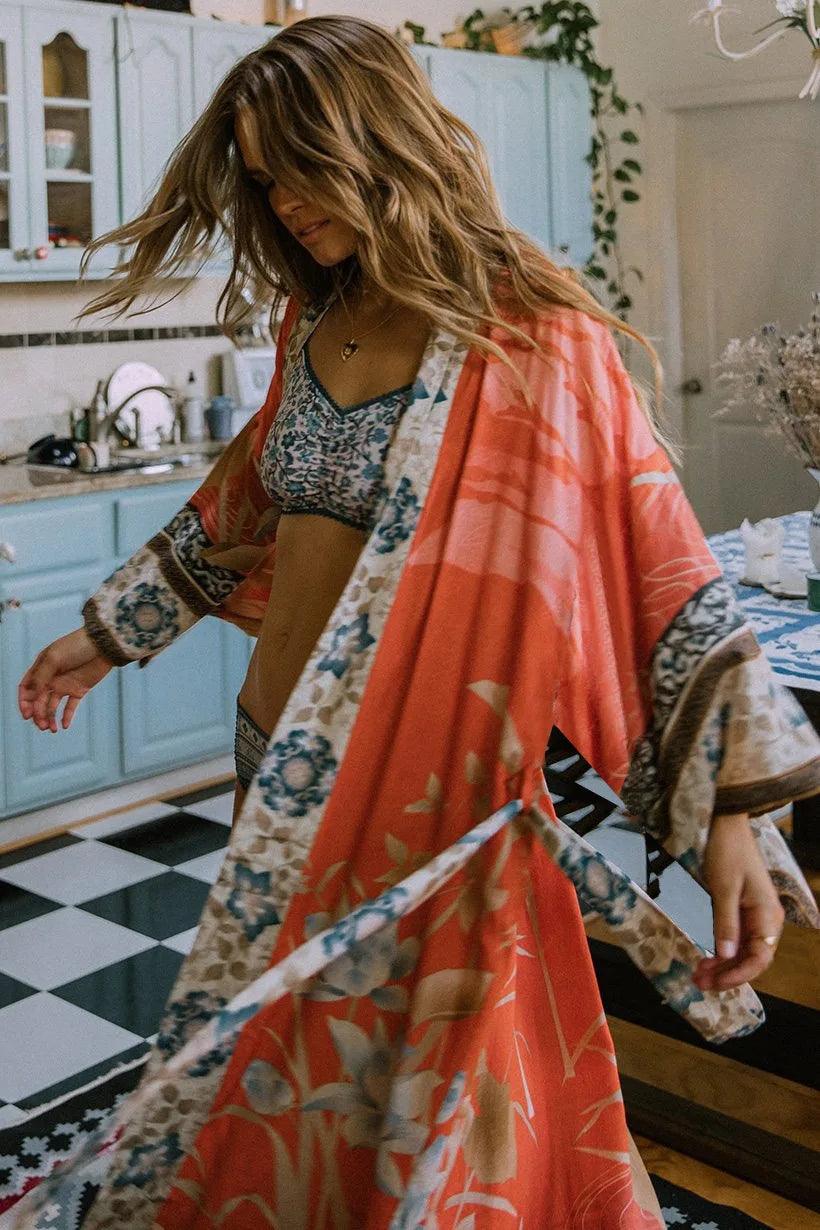 Girls ethnic style bikini beach cover up