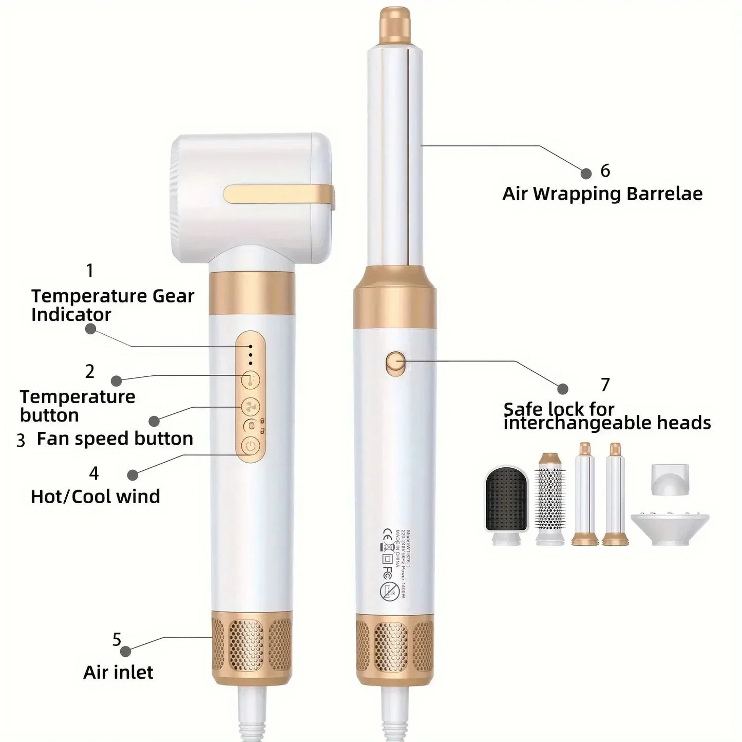 7-in-1 Multifunktions-Haarstyling-Set – Salon-Qualität für Zuhause