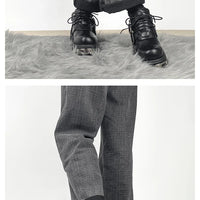 Dark punk style boots leather metal niche street style