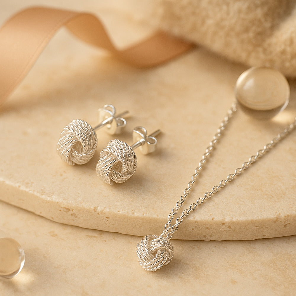 Schmuck Set aus 925er Sterling Silber, Silver Knots