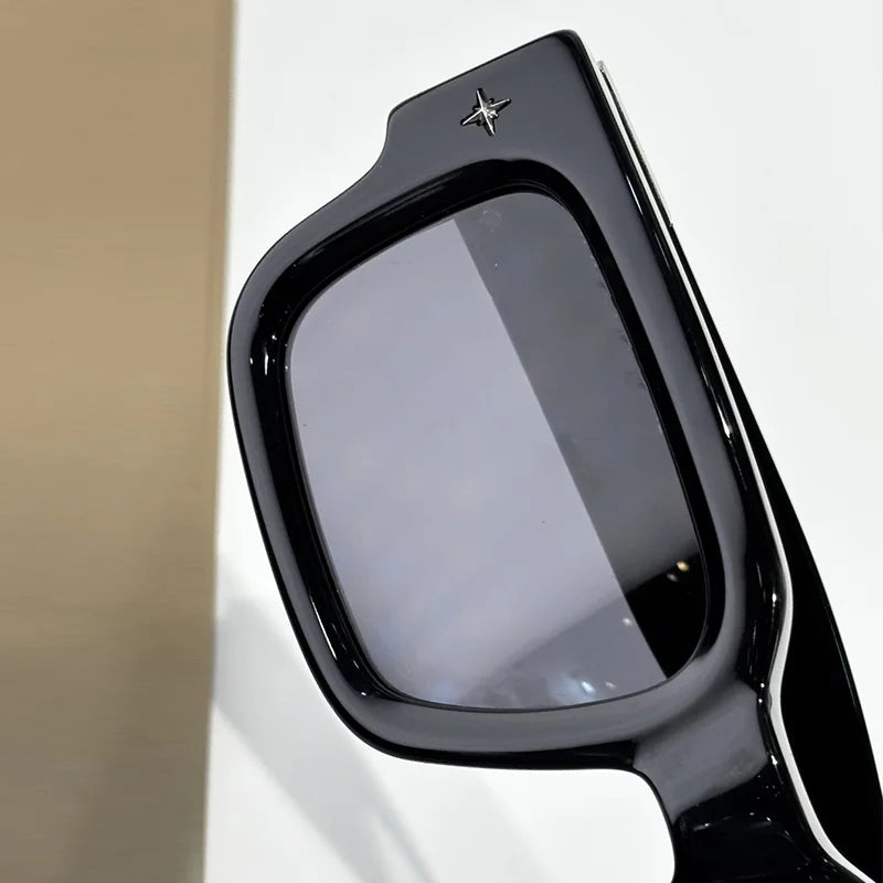 Getaway jet black thick acetatе high‑street shades luxury eyewear