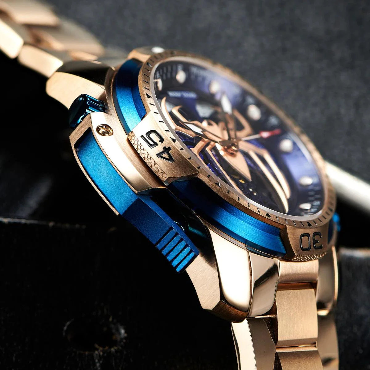 REEF TIGER Sport Automatikuhr – Skelett-Design mit Spider-Zifferblatt