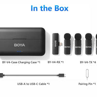 BOYA-V4U wireless microphone for phone & pc video recording live streaming