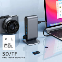 USB C Docking Station with HDMI 4K, Power Delivery Charging, Ethernet Port, VGA, SD Card Reader