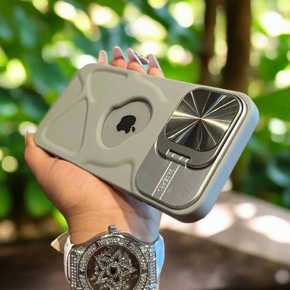 Fashion logo hole magnetic case for iphone lens protection covers