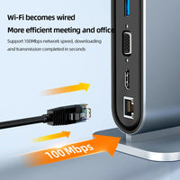 USB C Docking Station with HDMI 4K, Power Delivery Charging, Ethernet Port, VGA, SD Card Reader