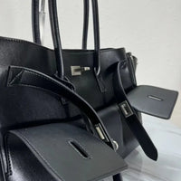 Designer cow split leather large capacity shoulder women bag