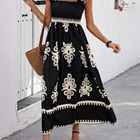 Girls floral long dress beach summer street style dress