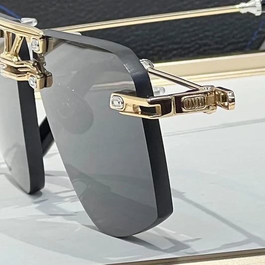 Luxury rimless polygon sunglasses – high street unisex eyewear