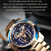 REEF TIGER Sport Automatikuhr – Skelett-Design mit Spider-Zifferblatt