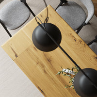 Esstisch mit Ansteckplatten, 160 (240) x90cm, Eiche massiv Baumkante und Spidergestell