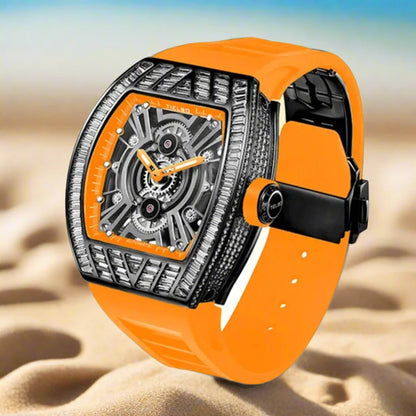 TIELBO sapphire luminous hands crystal hollow design mechanical watch